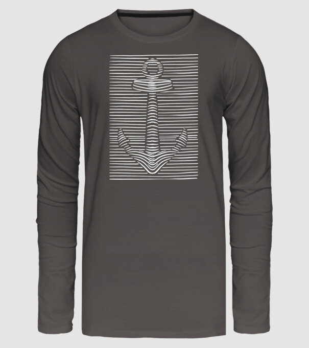 Linii Ancoră model gri închis pe tricou