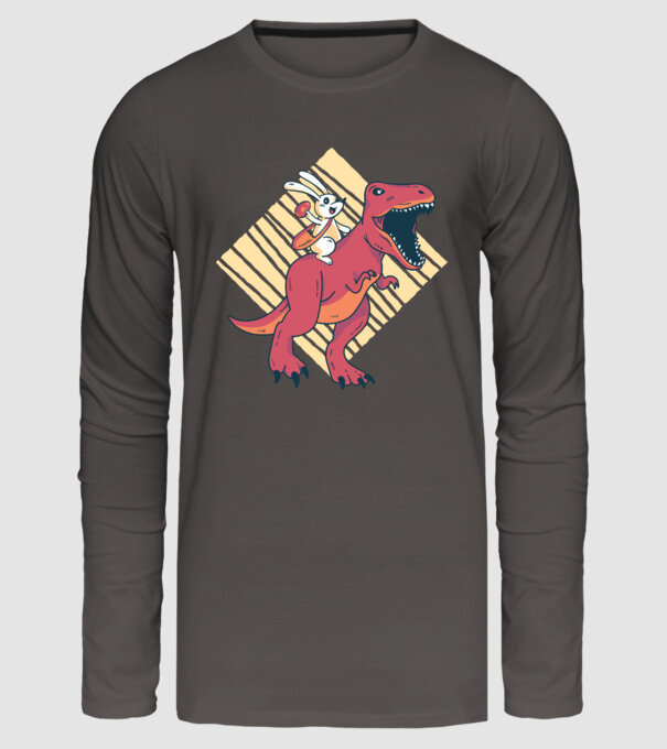 Dinozaur de Paște model gri închis pe tricou