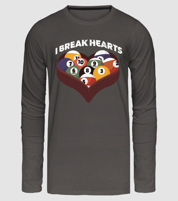 I break hearts - Biliard model gri închis pe tricou