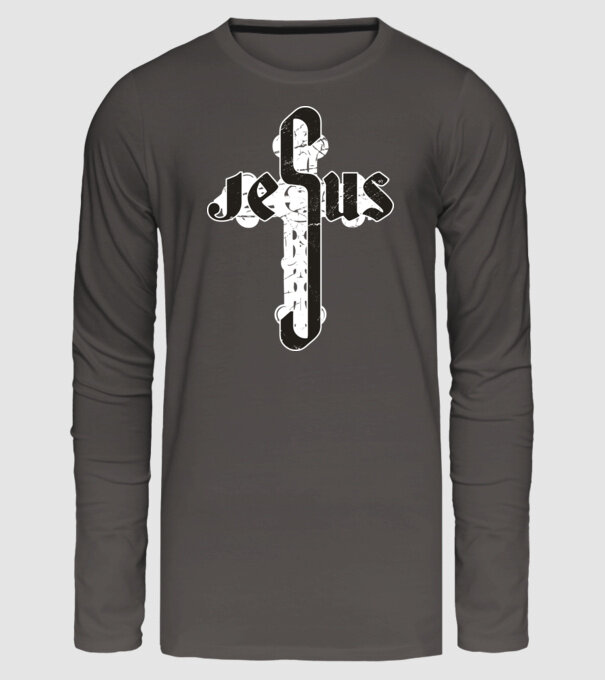 Iisus Cruce model gri închis pe tricou