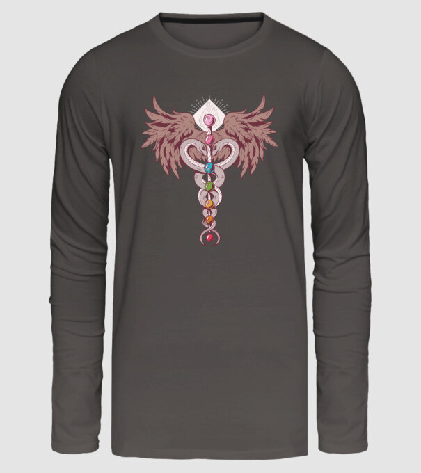 Chakra yoga model gri închis pe tricou