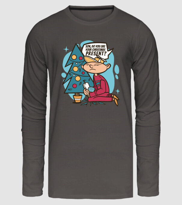 Cadouri de Crăciun model gri închis pe tricou