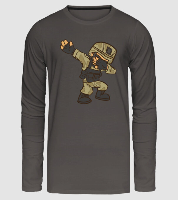 Soldat DAB model gri închis pe tricou
