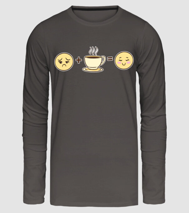 Cafea Fericire model gri închis pe tricou