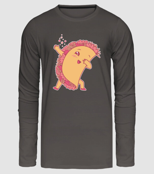 Kawaii Taco DAB model gri închis pe tricou