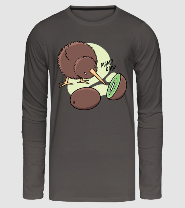 Familie Kiwi model gri închis pe tricou