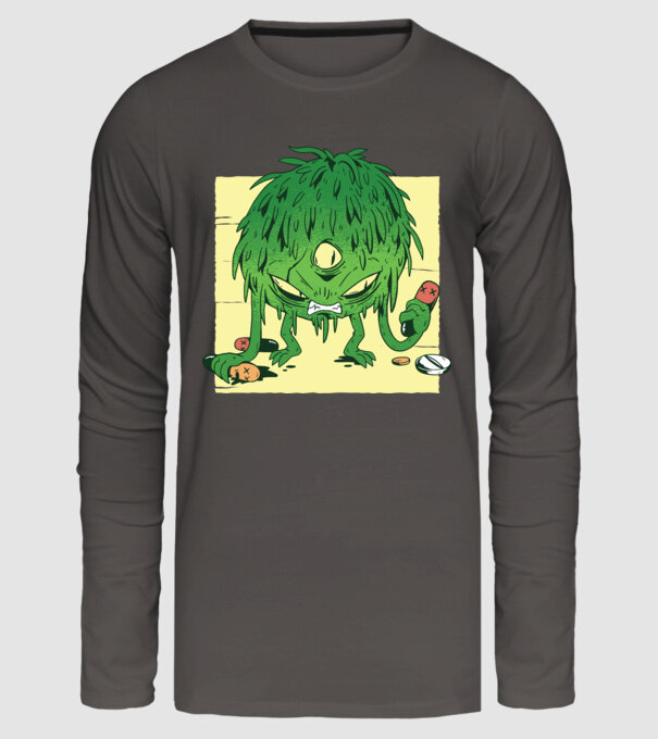 Coronavirus Monstru model gri închis pe tricou