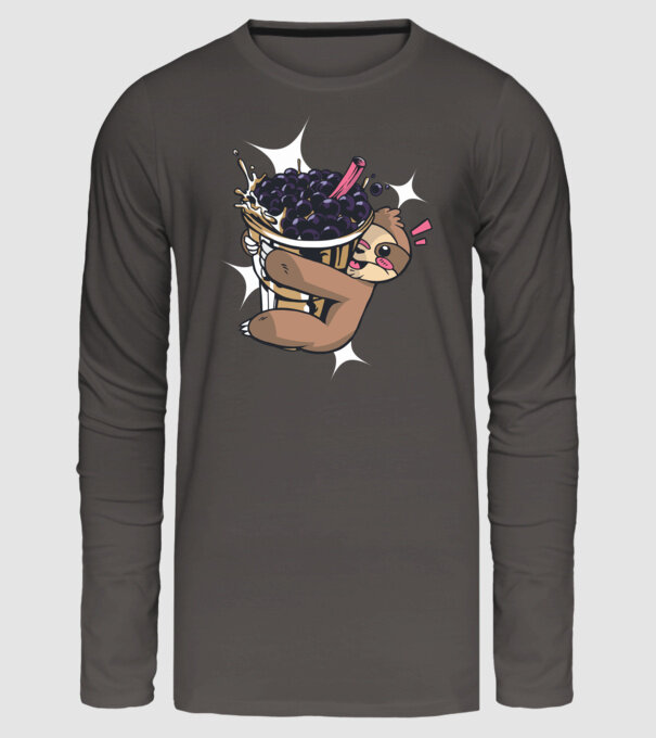 Leneșului îi place ceaiul bubble model gri închis pe tricou