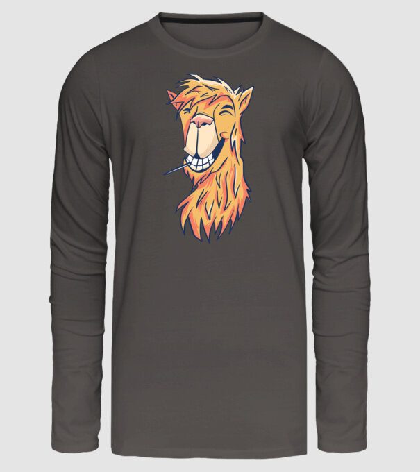Cap de Lama model gri închis pe tricou