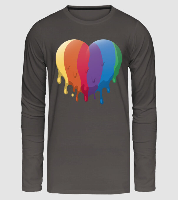 LGBTQ Inimă model gri închis pe tricou
