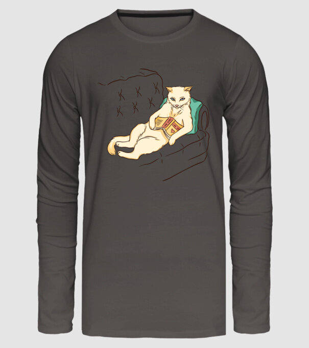 Odihnă Pisică model gri închis pe tricou