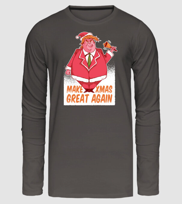 Make Xmas Great again Trump tricou amuzant Crăciun model gri închis pe tricou