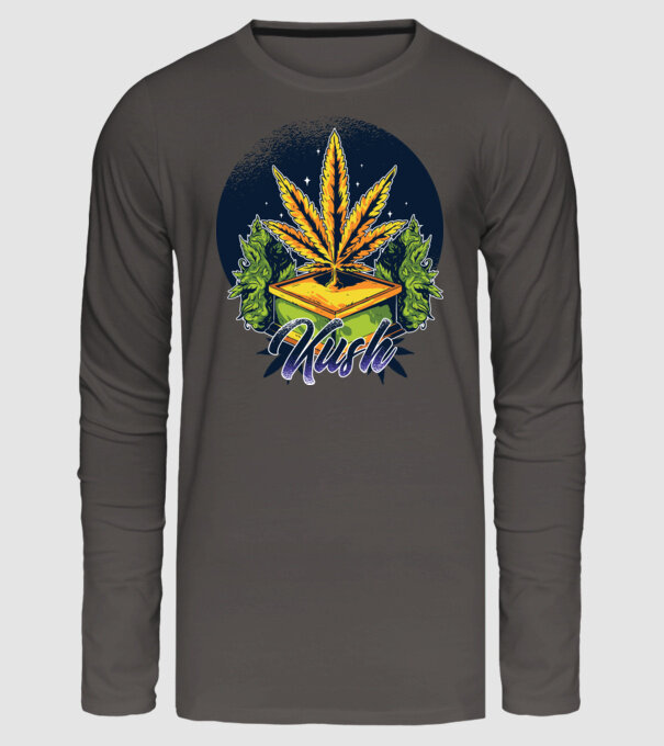Marijuana Kush model gri închis pe tricou