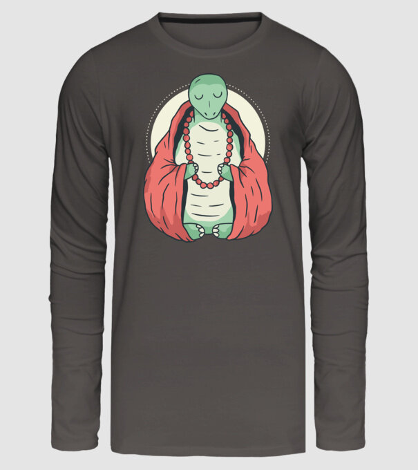 Broasca țestoasă care meditează model gri închis pe tricou