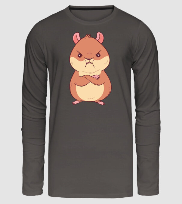 Hamster furios model gri închis pe tricou