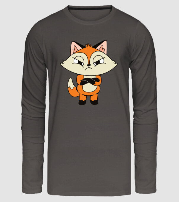 Vulpe furioasă model gri închis pe tricou