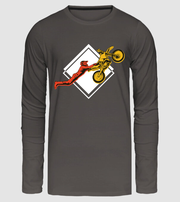 Săritură motocicletă model gri închis pe tricou