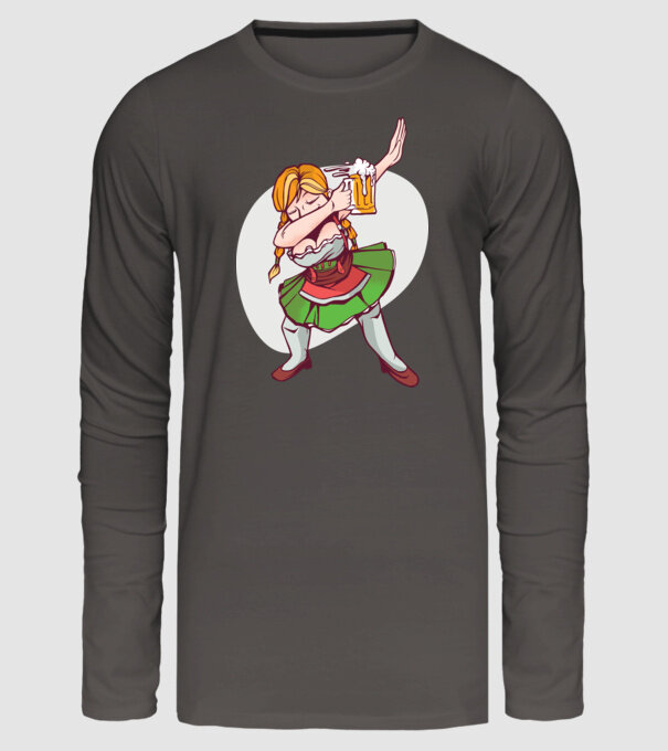 Oktoberfest DAB Fată cu ulcior model gri închis pe tricou