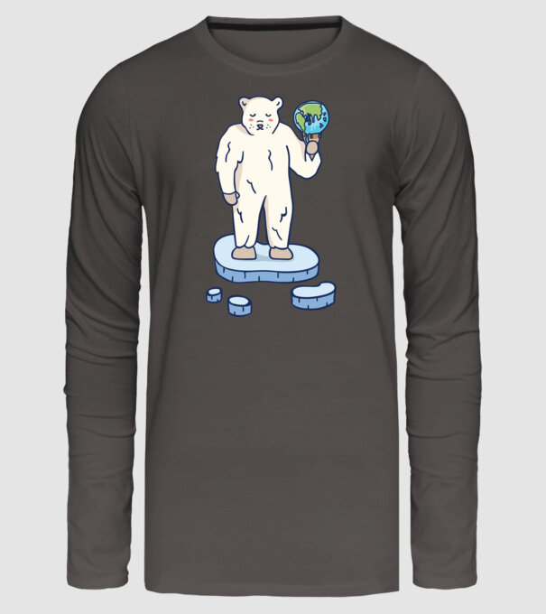 Topirea gheții cu urs polar model gri închis pe tricou