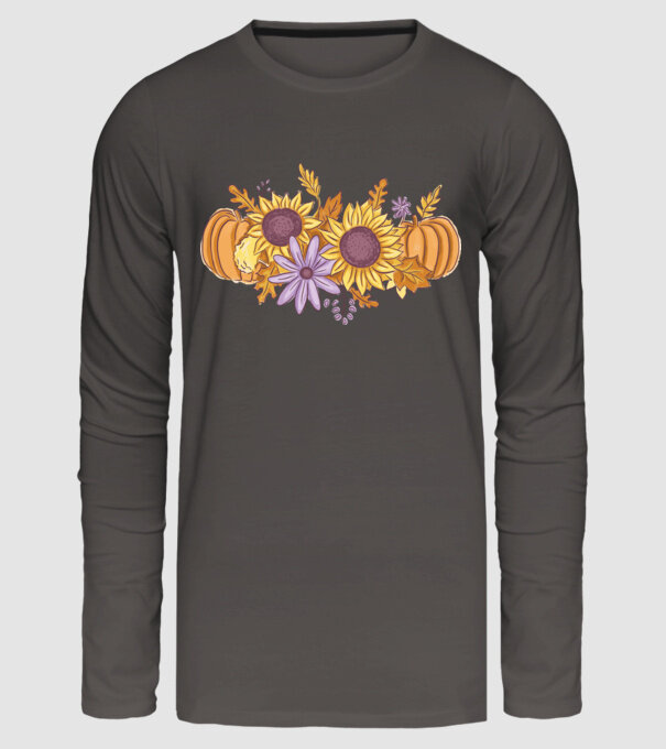 Scena de toamnă Halloween model gri închis pe tricou