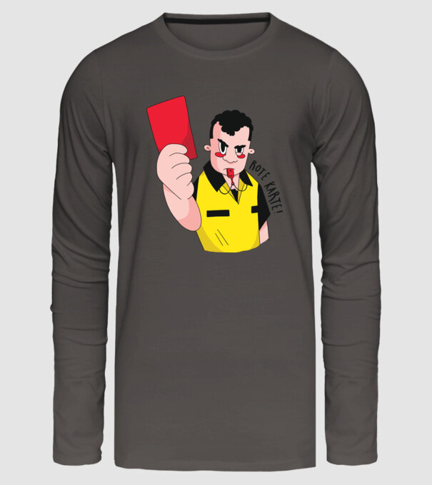 Cartonaș roșu model gri închis pe tricou