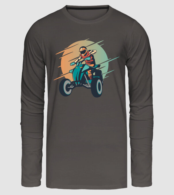 Concurent ATV model gri închis pe tricou