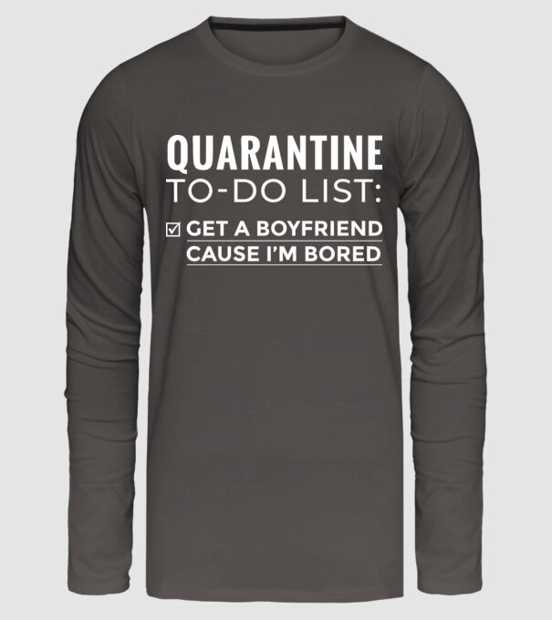 Quarantine to do list model gri închis pe tricou