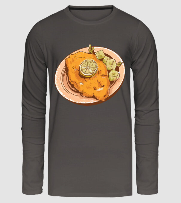 Șnițel vienez Wiener Schnitzel model gri închis pe tricou