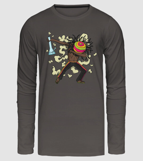 Dreadlock DAB model gri închis pe tricou