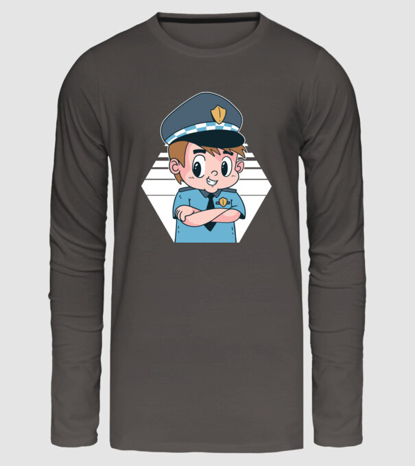 Polițist Copil model gri închis pe tricou