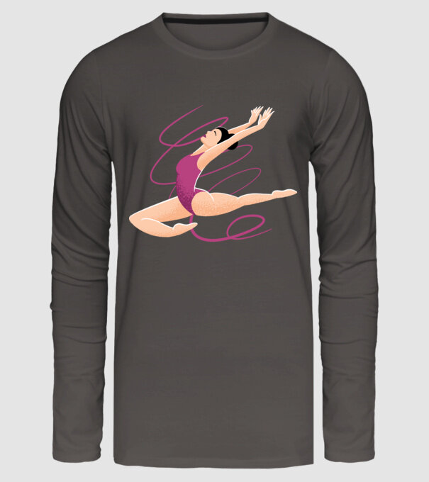Gimnastică ritmică model gri închis pe tricou