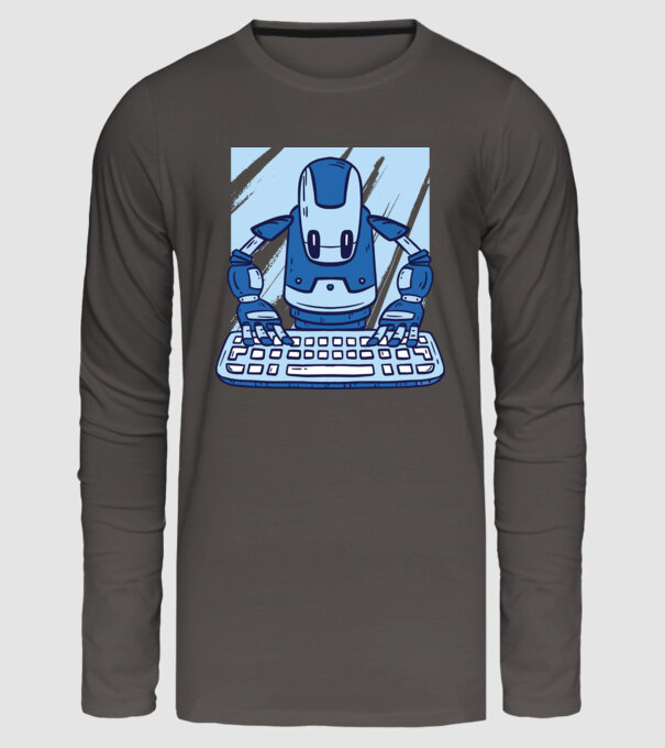 Automatizare robot model gri închis pe tricou