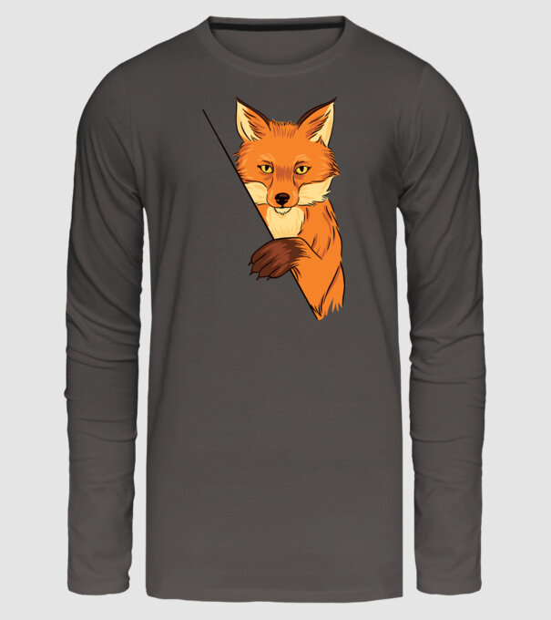 Vulpe model gri închis pe tricou