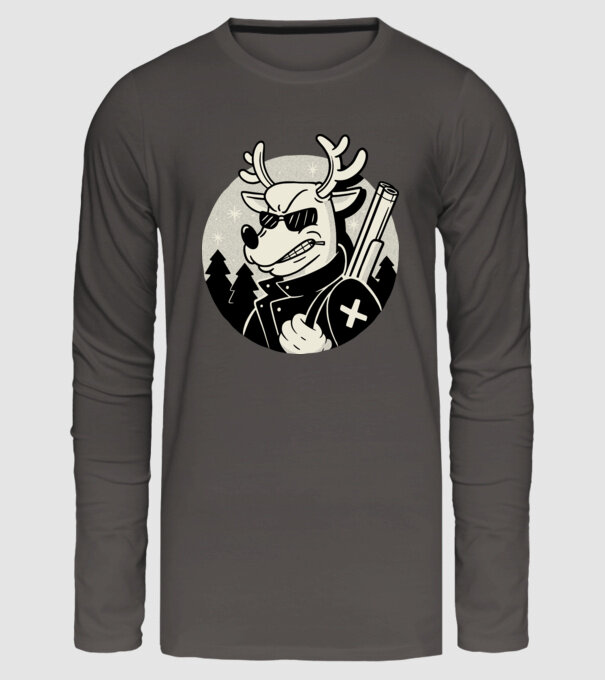 Rudolf Vânătorul model gri închis pe tricou