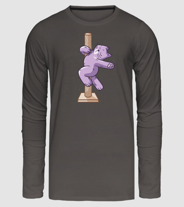 Pisică Dansatoare la bară model gri închis pe tricou