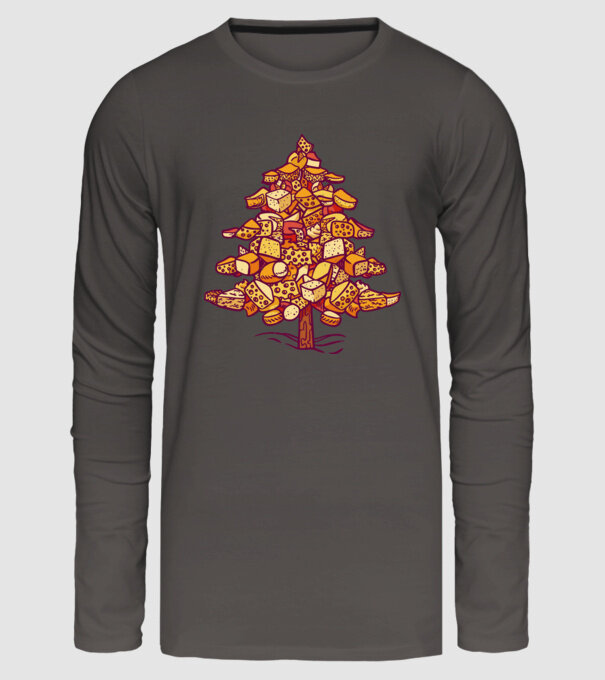 Pom de Crăciun cu Brânză model gri închis pe tricou
