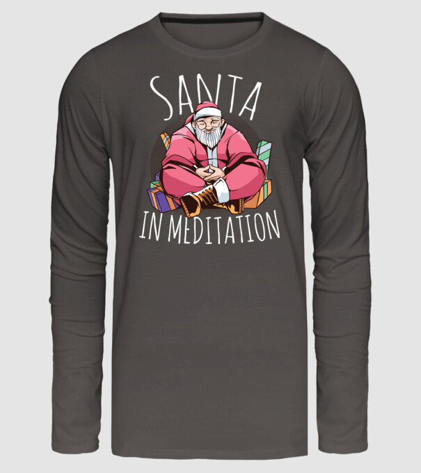 Santa Meditație model gri închis pe tricou