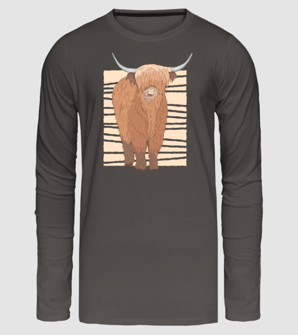 Vită scoțiană model gri închis pe tricou
