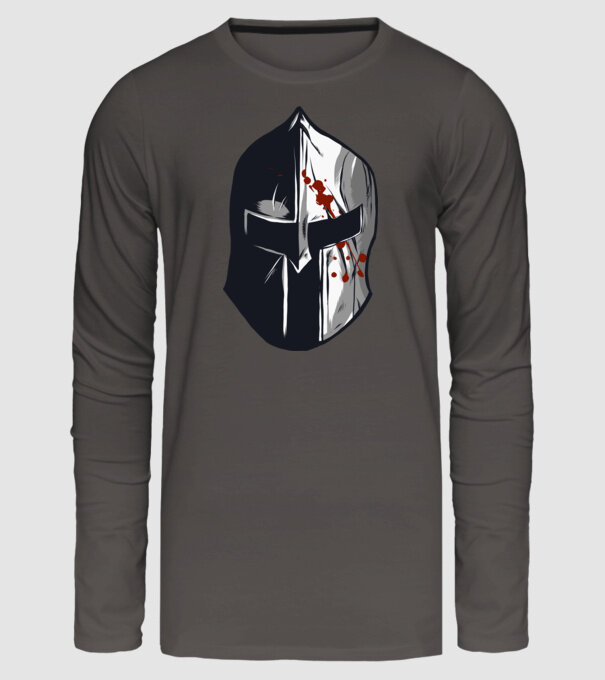 Cască războinic Sparta model gri închis pe tricou