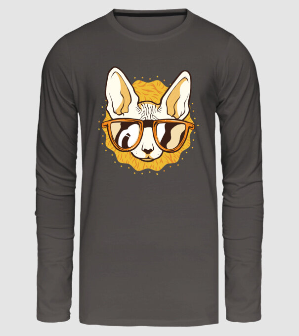 Sphynx Pisică Cool model gri închis pe tricou