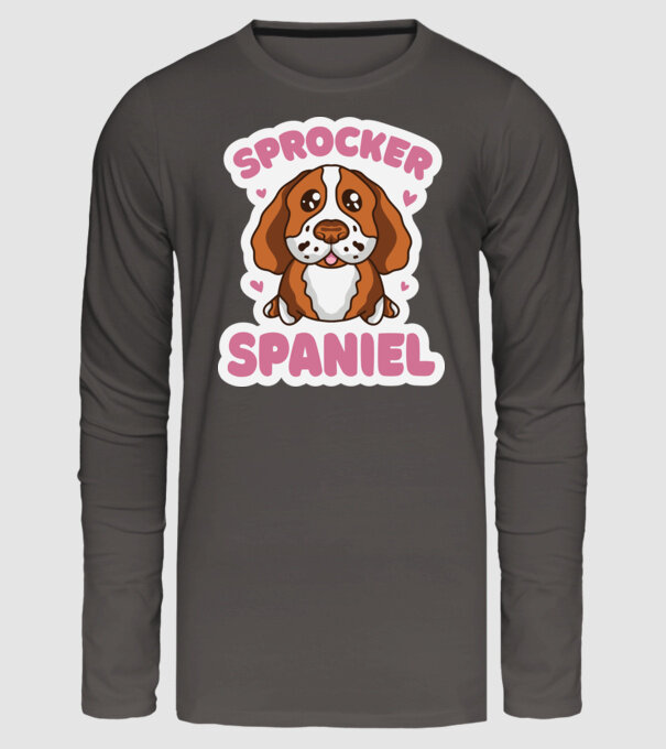 Sprocker Spaniel model gri închis pe tricou