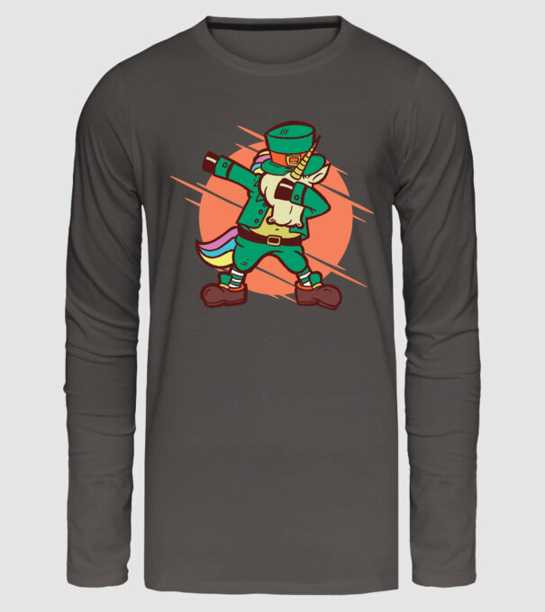 St Patrick Unicorn DAB model gri închis pe tricou