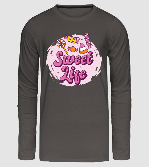 Sweet Life - Viață dulce model gri închis pe tricou