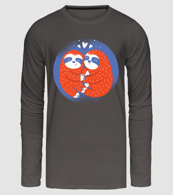 Leneși îndrăgostiți model gri închis pe tricou