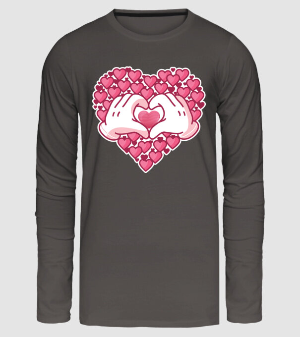 'Inimi îndrăgostite pentru Valentine''s Day' model gri închis pe tricou