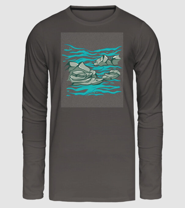 Oceanul cu Stânci model gri închis pe tricou