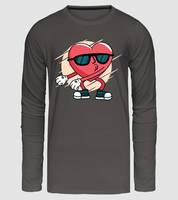 Inimă DAB Floss Heart tricou model gri închis pe tricou