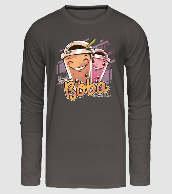 Tu ești Boba pentru ceaiul meu model gri închis pe tricou