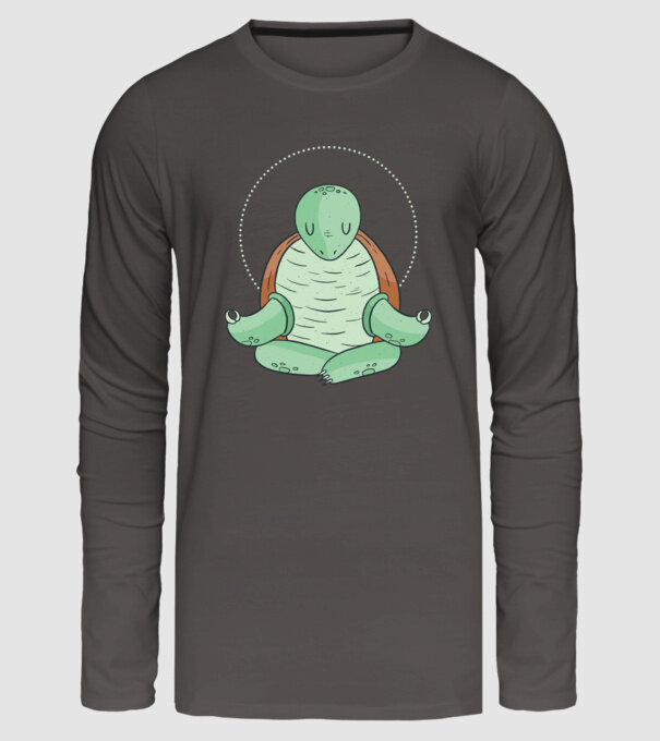 Broască țestoasă Yoga model gri închis pe tricou