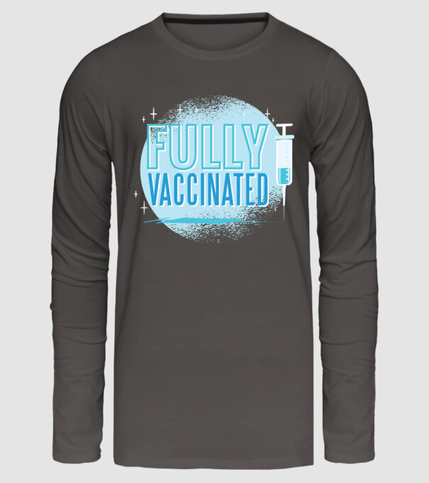 Complet vaccinat model gri închis pe tricou